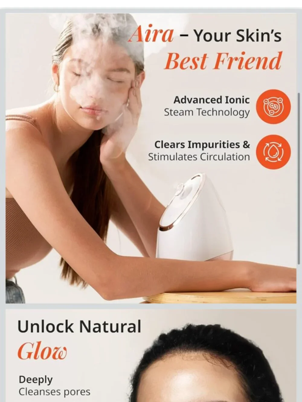 NEW Vanity Planet Aira Ionic Facial Steamer Rose Gold | Nano Ionic Pore Cleanser